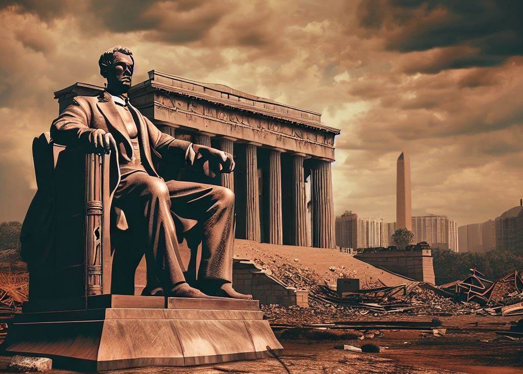 post apocalyptic Lincoln Memorial